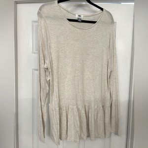 Old Navy long sleeve peplum sparkle casual top size 2x